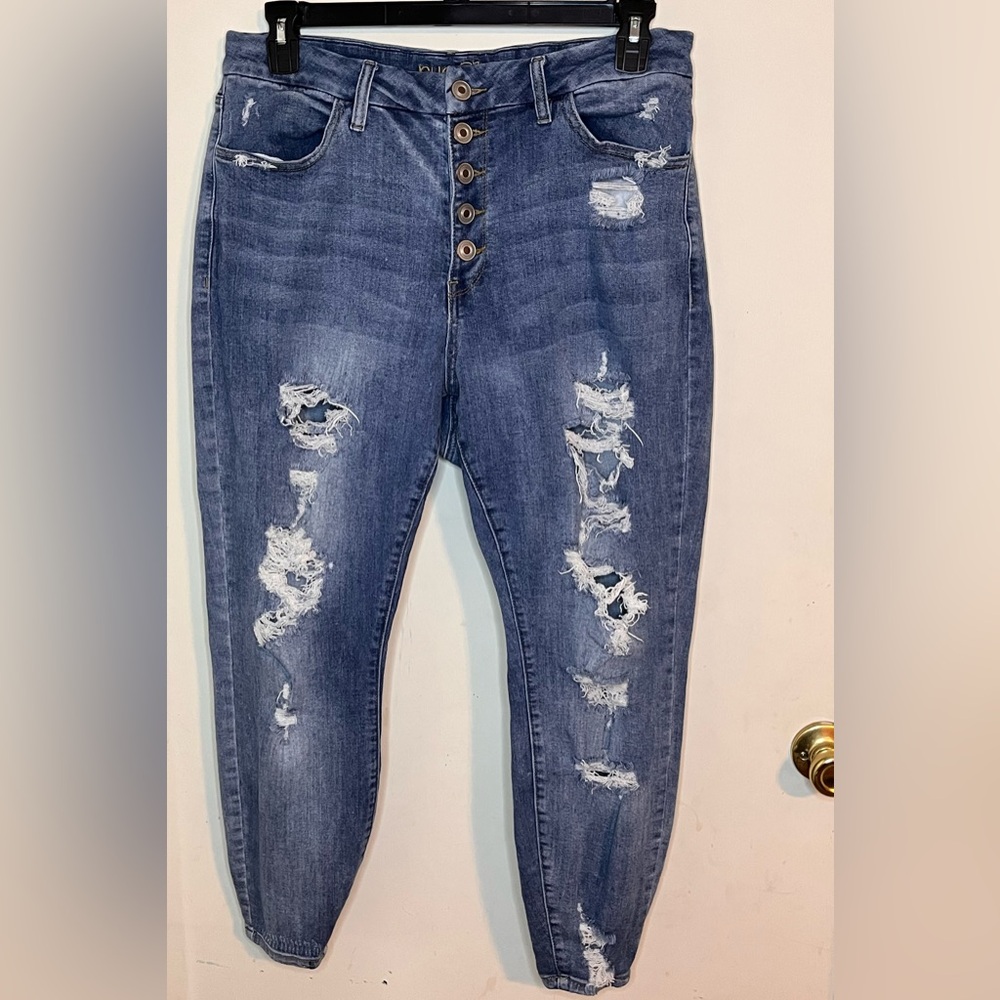 Rue21 Blue Distressed Boyfriend Jeans
